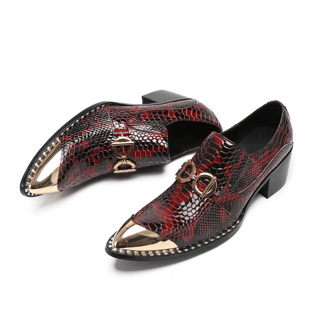 AlliLuxe Embossed Slip-on Dress Shoes