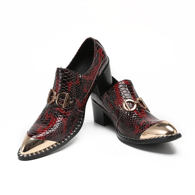 AlliLuxe Embossed Slip-on Dress Shoes