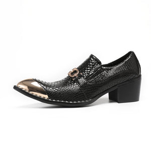 AlliLuxe Embossed Slip-on Dress Shoes