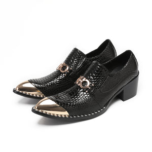 AlliLuxe Embossed Slip-on Dress Shoes