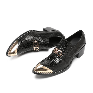 AlliLuxe Embossed Slip-on Dress Shoes