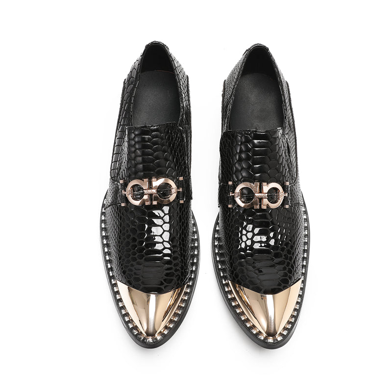 AlliLuxe Embossed Slip-on Dress Shoes