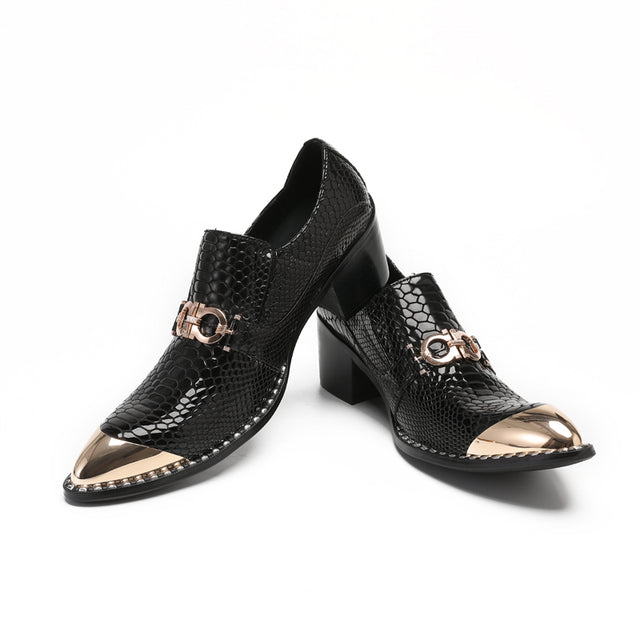 AlliLuxe Embossed Slip-on Dress Shoes