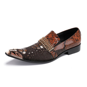 Crocochic Genuine Leather Pointed Toe Dress Shoes