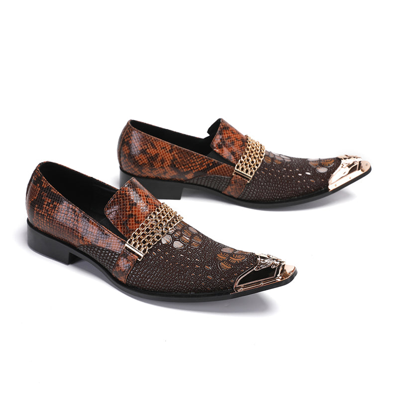 Crocochic Genuine Leather Pointed Toe Dress Shoes