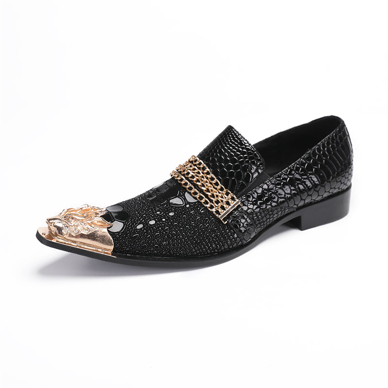 Crocochic Genuine Leather Pointed Toe Dress Shoes