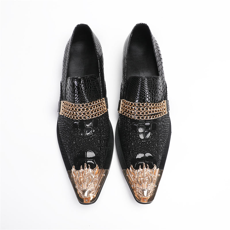 Crocochic Genuine Leather Pointed Toe Dress Shoes