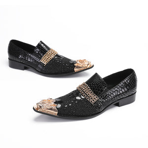 Crocochic Genuine Leather Pointed Toe Dress Shoes