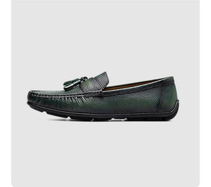 Exotic Boss Leather Slip-on Brogue Loafers