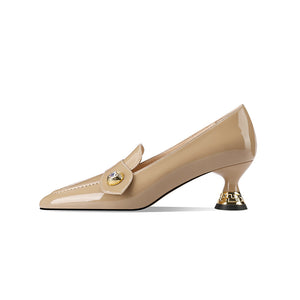 Chic Embossed Pointed Toe Slip-on Pumps