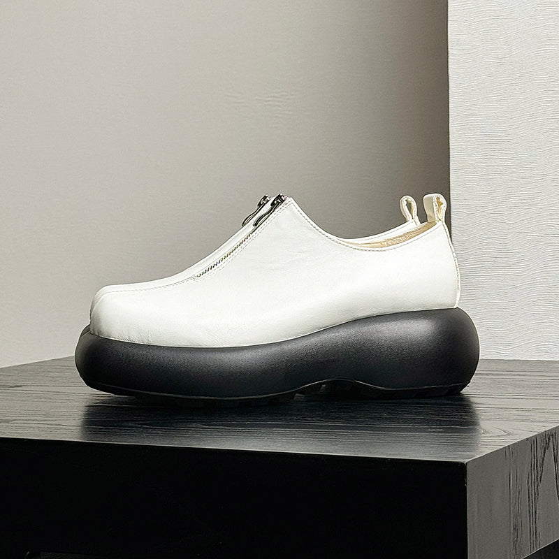 ChicLux Round Toe Zip Dress Shoes