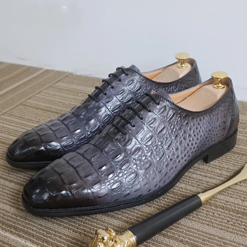 LuxCroco Style Genuine Leather Brogue Shoes