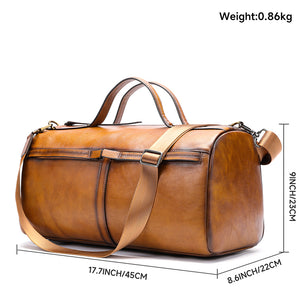 Deluxe Retro Leather Zipper Travel Messenger Bag N018