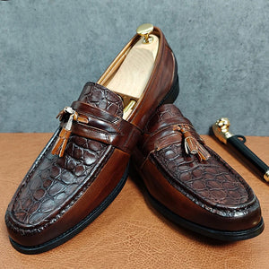 CrocLeather Classic Slip-on Tassel Loafers