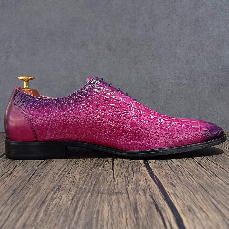 LuxCroco Style Genuine Leather Brogue Shoes