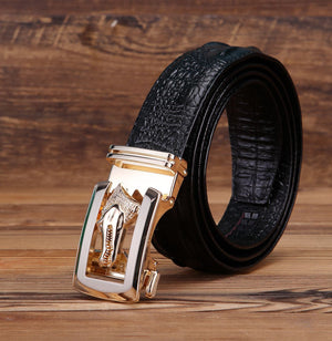 LuxeMod Retro Exotic Solid Cow Skin Belt