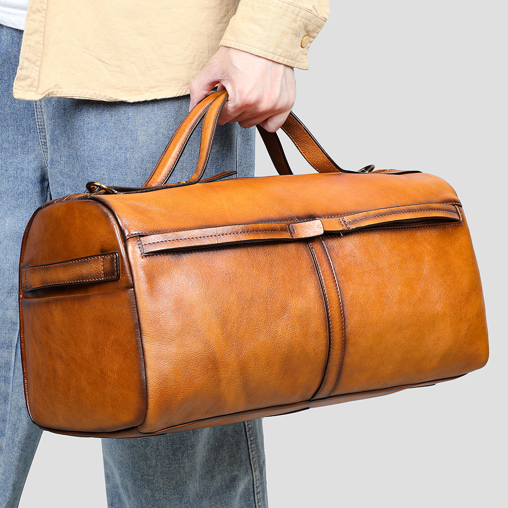 Deluxe Retro Leather Zipper Travel Messenger Bag