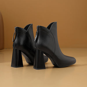 Autumn Elegance Thick Heels Ankle Boots