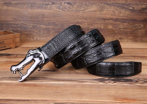 CrocLuxe Copper Buckle Gator Skin Luxury Belt