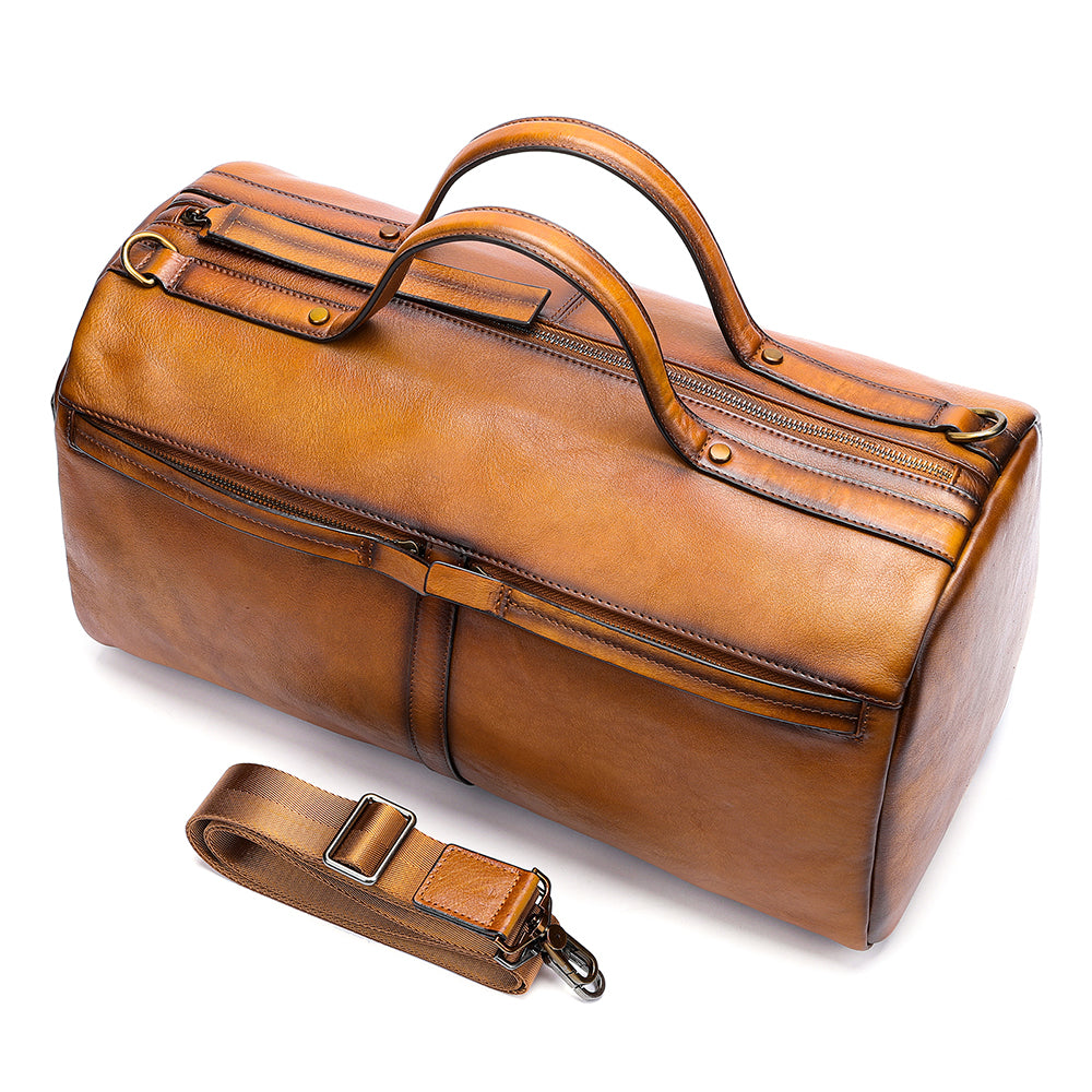 Deluxe Retro Leather Zipper Travel Messenger Bag