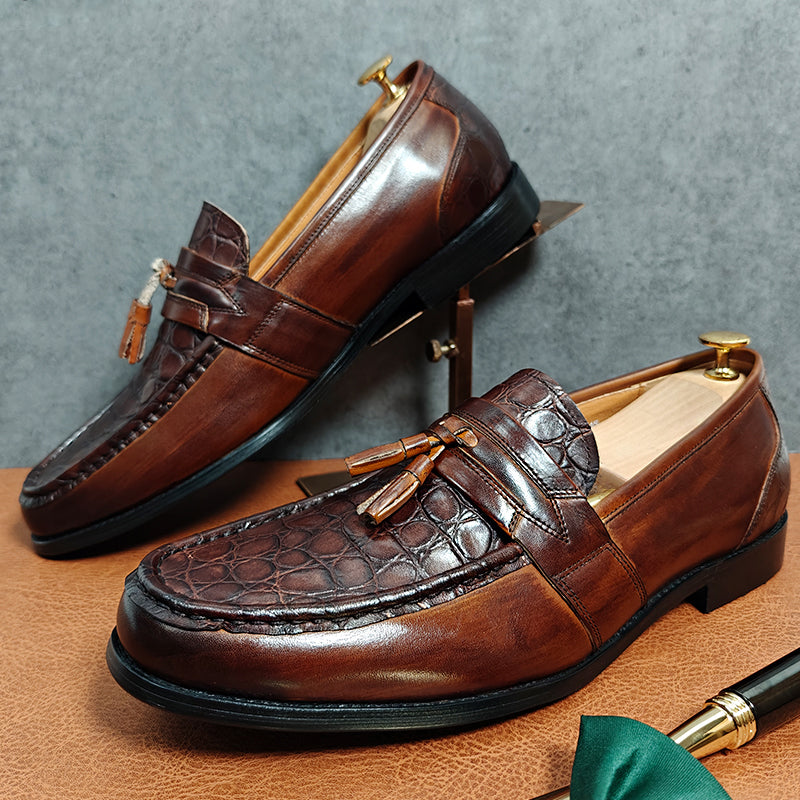 CrocLeather Classic Slip-on Tassel Loafers