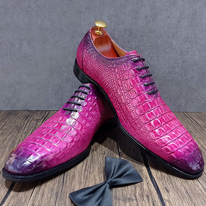 LuxCroco Style Genuine Leather Brogue Shoes