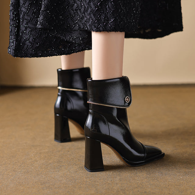 Braided Luxe Cow Leather Ankle Boots