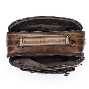 Luxury Exotic Leather Zipper Flap Messenger Bag