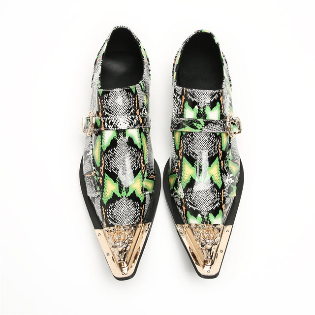 Luxe Exotic Texture Leather Slip-on Dress Shoes