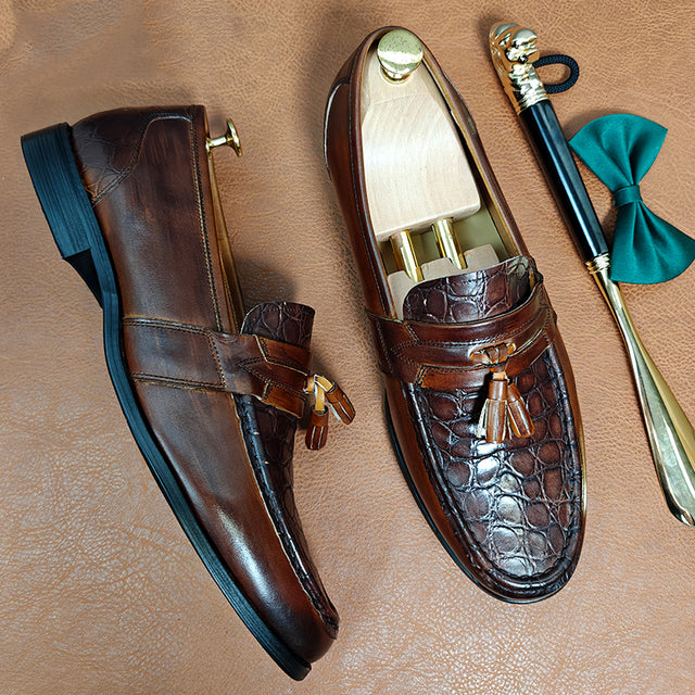 CrocLeather Classic Slip-on Tassel Loafers