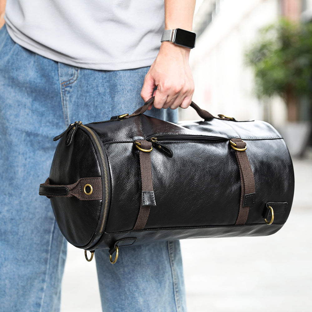 Deluxe Retro Leather Zipper Travel Messenger Bag