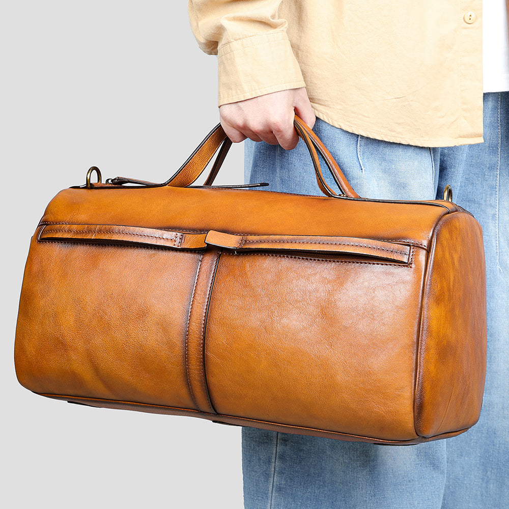 Deluxe Retro Leather Zipper Travel Messenger Bag