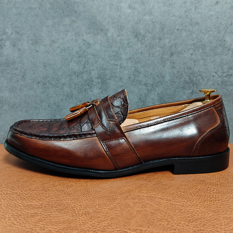 CrocLeather Classic Slip-on Tassel Loafers