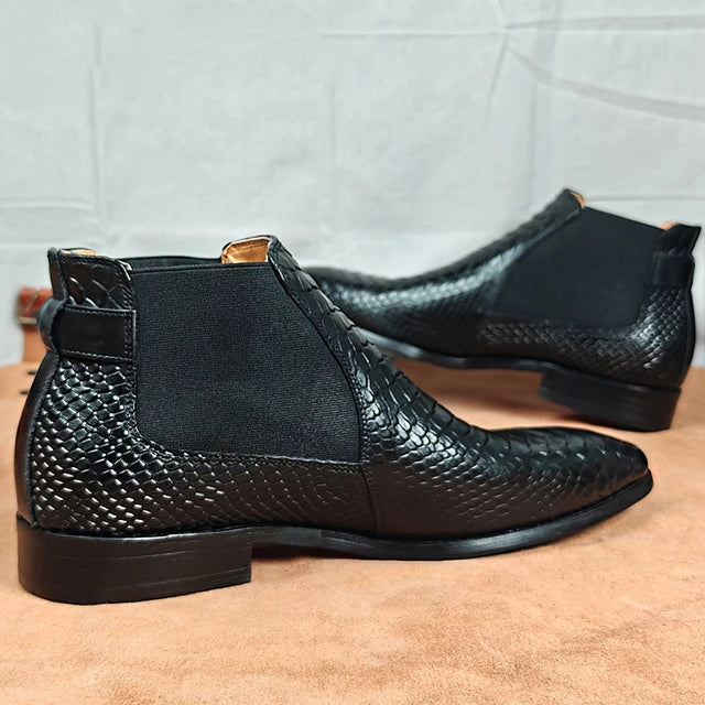 AlliLuxe Chic Alligator Strap Ankle Boots