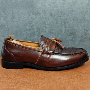 CrocLeather Classic Slip-on Tassel Loafers