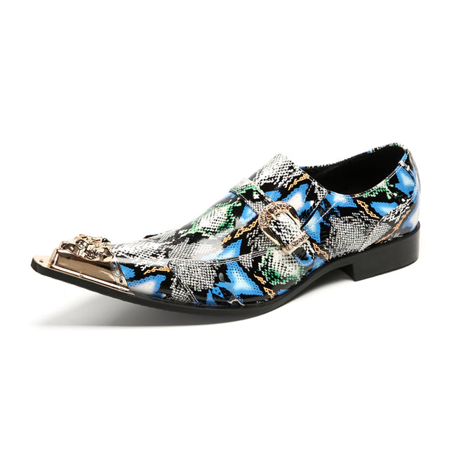 Luxe Exotic Texture Leather Slip-on Dress Shoes