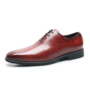 Embossed Elegance Pointed Toe Stylish Oxford Dress Shoes