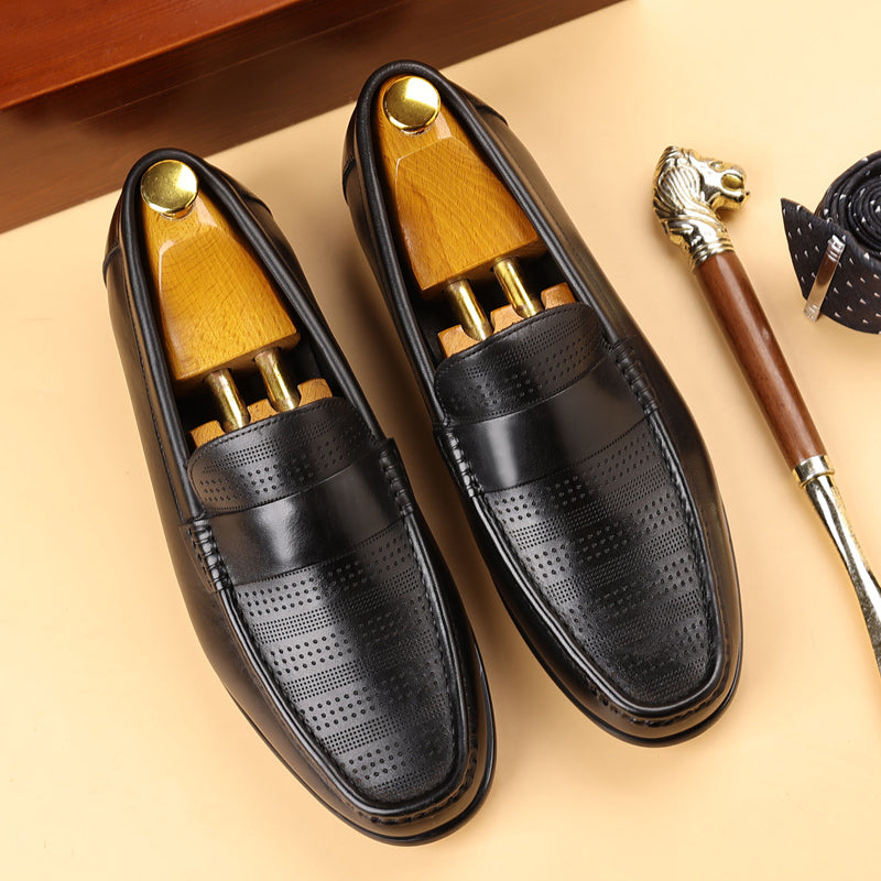 LuxLeather Elegant Genuine Leather Slip On Loafers