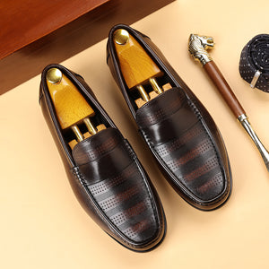 LuxLeather Elegant Genuine Leather Slip On Loafers