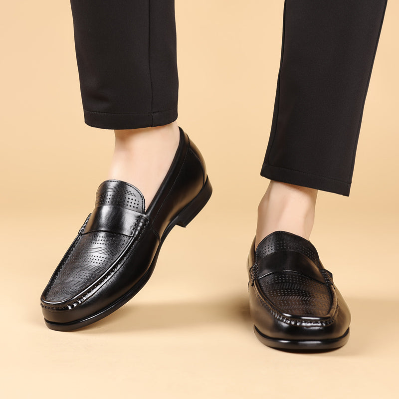 LuxLeather Elegant Genuine Leather Slip On Loafers