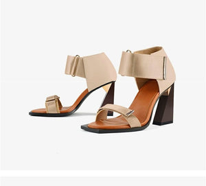 Chicfashion Cow Leather Peep Toe  Sandals