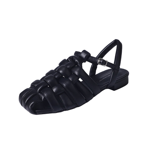 French Style Retro Chic Crystal Buckle Sandals