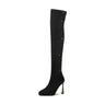 AlliCharm Leather Suede Knee High Boots