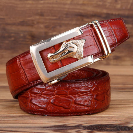 LuxeMod Retro Exotic Solid Cow Skin Belt