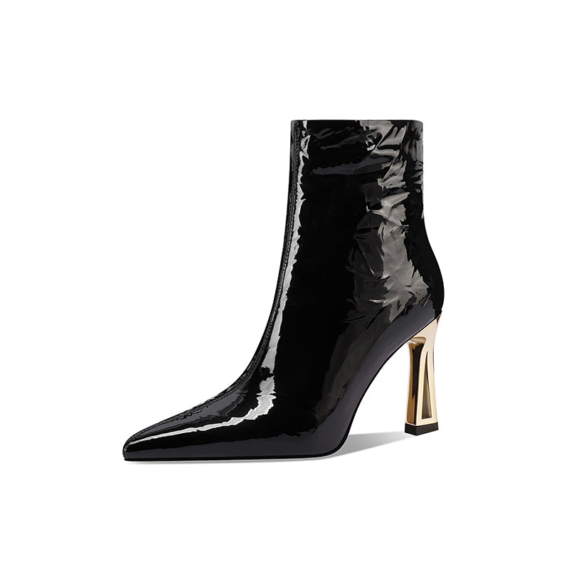 Chic Pointed Toe Zip High Heel Boots