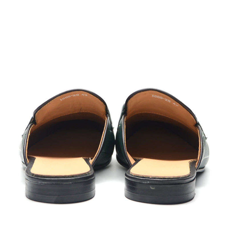 Elegant Embossed Leather Business Slippers