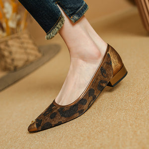 ElegantLux Cow Leather Pointed Toe Flat Shoes