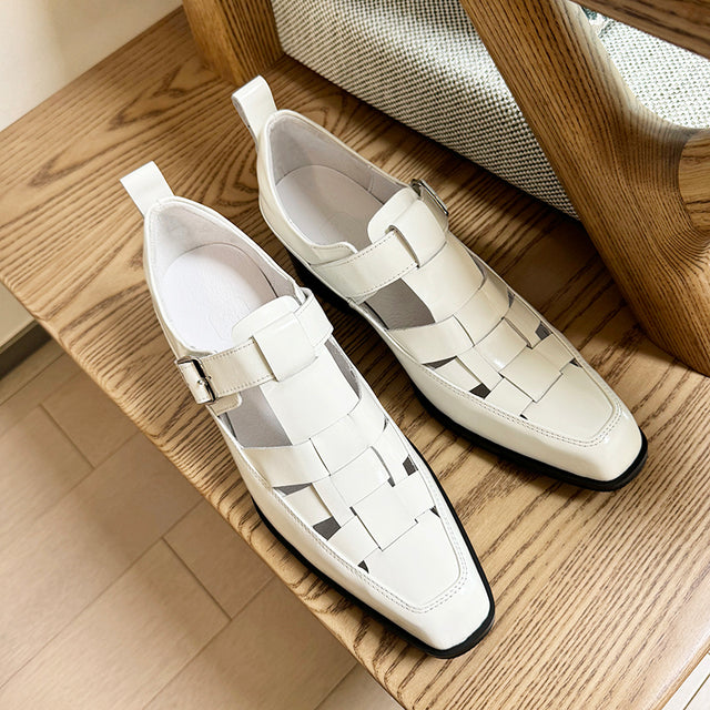ElegantLuxe Leather Brogue Roma Sandals