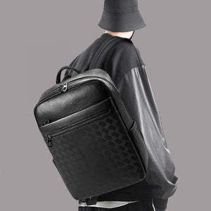 LeatherLux Cowhide Travel Computer Backpack