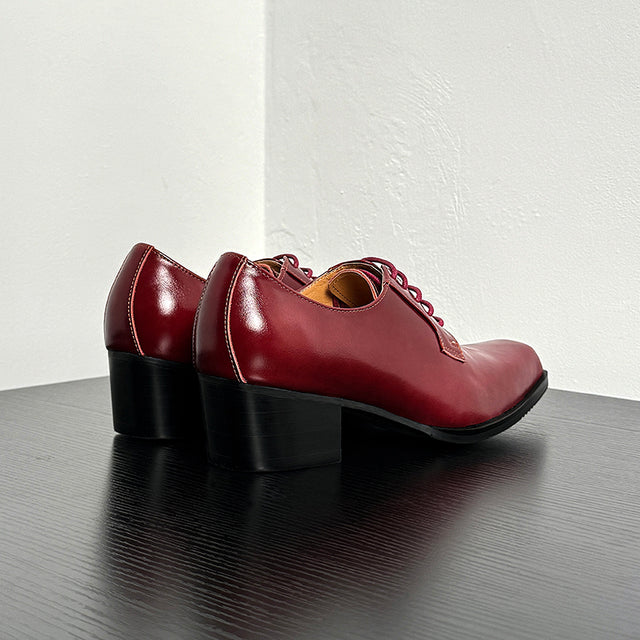 ChicLux Square Toe Lace-Up Dress Shoes